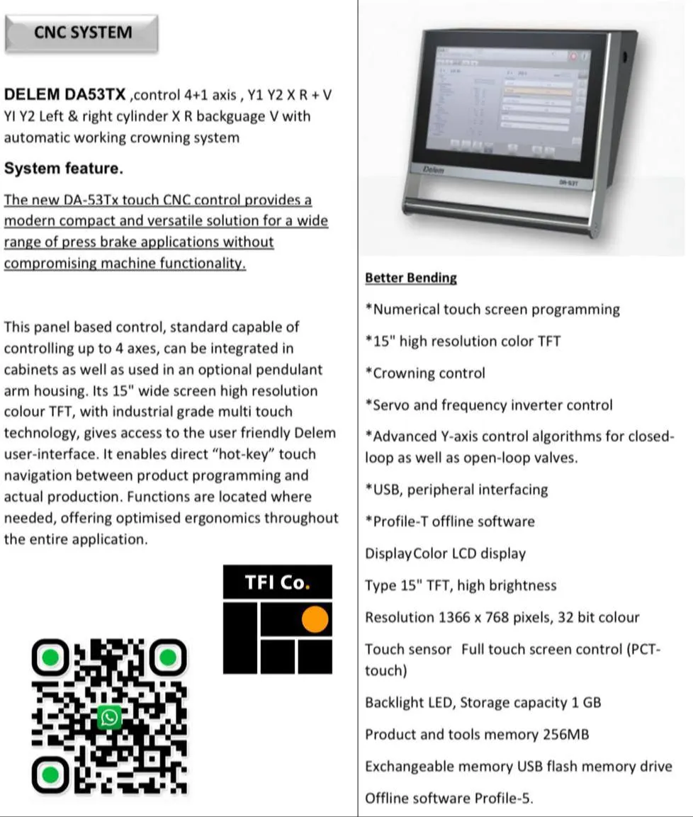 Delem DA53TX: Advanced CNC Control Technology
